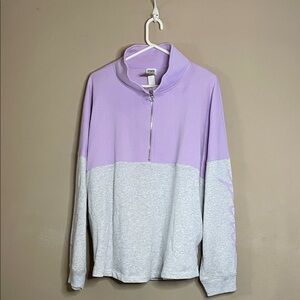 PINK Victoria's Secret Lilac and Gray Cowl Neck Sweater SZ XL